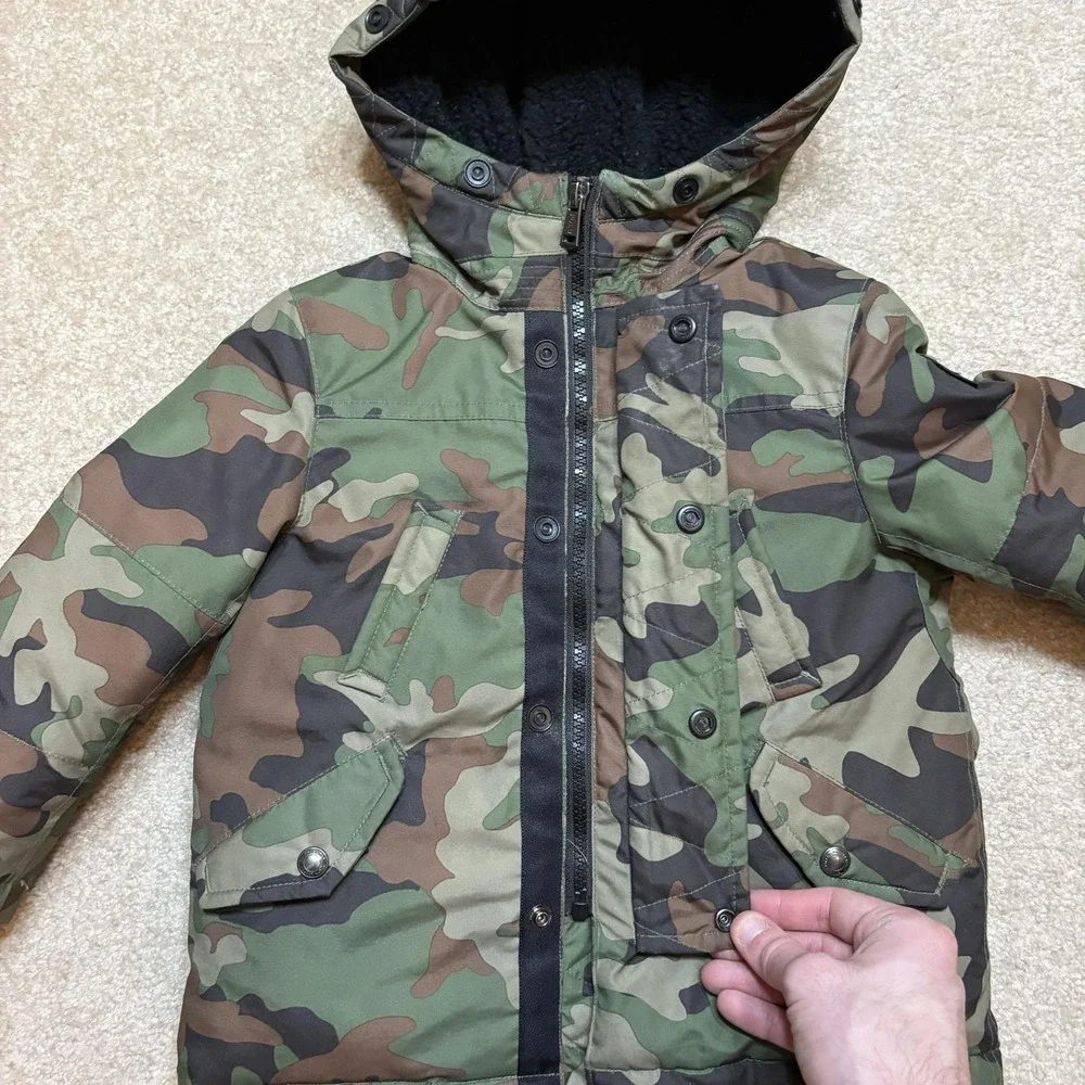 Polo Ralph Lauren Puffer Jacket Toddler‎ 2T Green Camo Hooded Coat Insulated